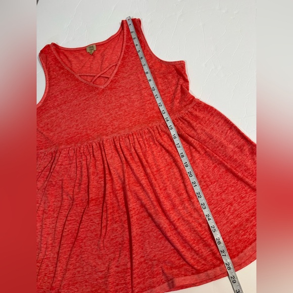 True Craft Vibrant Coral Sleeveless Tunic Top Large - Picture 5 of 6